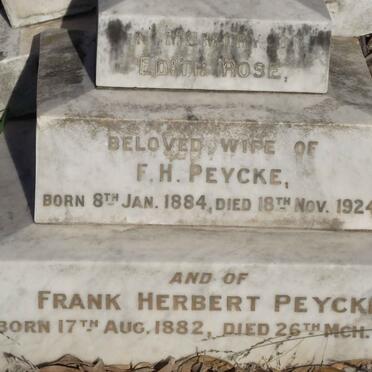 PEYCKE Frank Herbert 1882-1929 &amp; Edith Rose 1884-1924