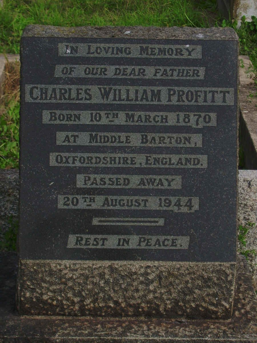 PROFITT Charles William 1870-1944