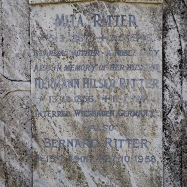 RITTER Hermann Hilser 1856-1914 &amp; Mita 1867-1946 :: RITTER Bernard 1901-1958