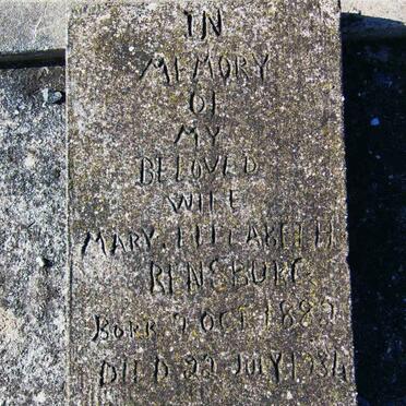 RENSBURG Mary Elizabeth 1882-1934