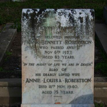 ROBERTSON Frank Bennett -1927 &amp; Annie Louisa -1940