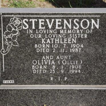 STEVENSON Kathleen 1904-1987 :: STEVENSON Olivia 1906-1994