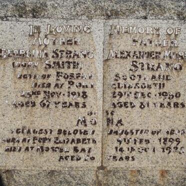 STRANG Alexander Murdock -1930 &amp; Georgina SMITH -1918 :: STRANG Mona 1899-1925