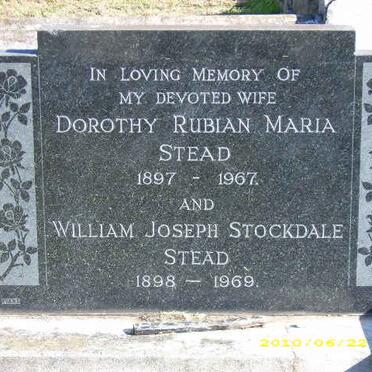STEAD William Joseph Stockdale 1898-1969 &amp; Dorothy Rubian Maria 1897-1967