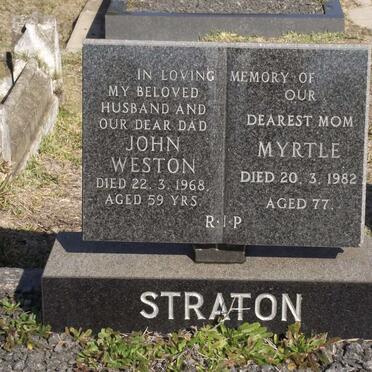 STRATON John Weston -1968 &amp; Myrtle  -1982