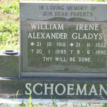 SCHOEMAN William Alexander 1918-1985 &amp; Irene Gladys 1922-1990