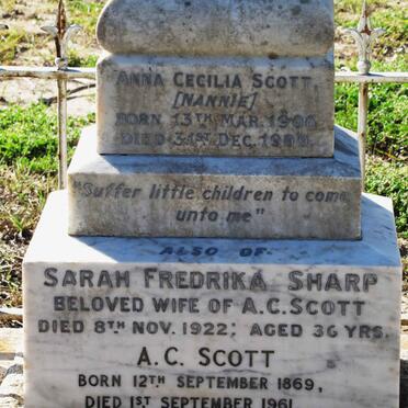 SCOTT A.C. 1869-1961 &amp; Sarah Frederika Sharp -1922 :: SCOTT Anna Cecilia 1906-1987
