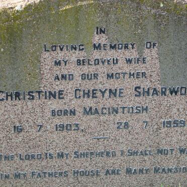 SHARWOOD Christine Cheyne nee MACINTOSH 1903-1959