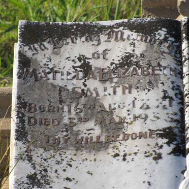 SMITH Matilda Elizabeth 1881-1933