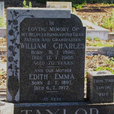 TAYLOR William Charles 1896-1966 &amp; Edith Emma 1897-1972