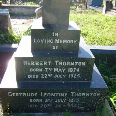 THORNTON Herbert 1874-1925 &amp; Gertrude Leontine 1875-1941