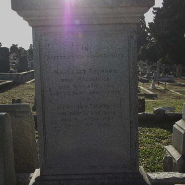 THOMSON Benjamin -1922 &amp; Margaret MACDONALD -1915