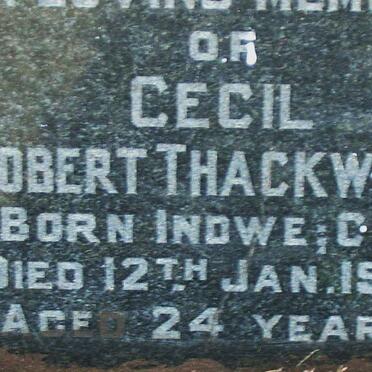 THACKWRAY Cecil Robert -1929 