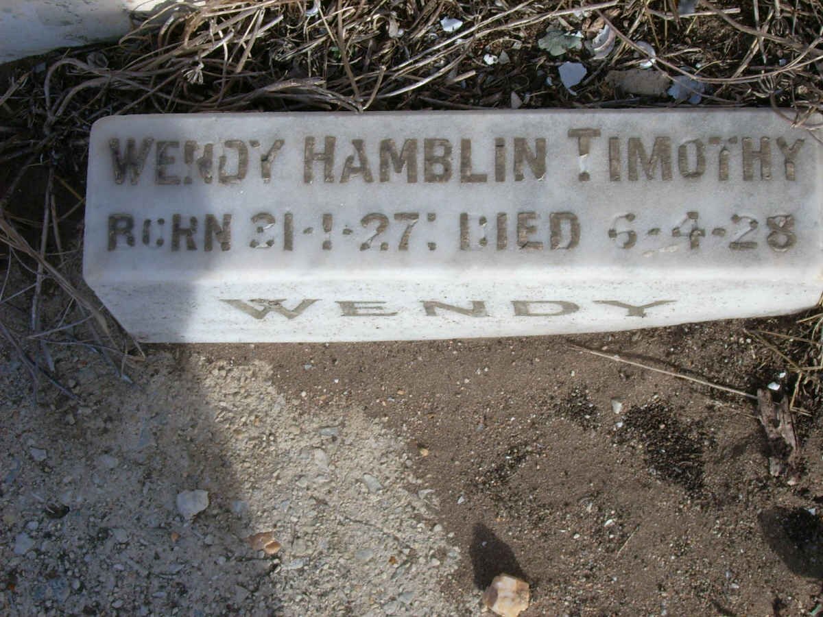 TIMOTHY Wendy Hamblin 1927-1928