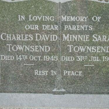 TOWNSEND Charles David -1945 &amp; Minnie Sarah -1964