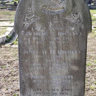 UDEMANS Gertrude -1919 :: UDEMANS James H.M. -1931 :: UDEMANS Maude -1931 :: KNIPP Eliza Agnes -1951