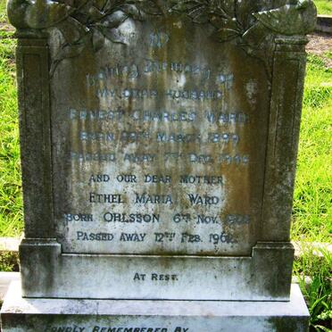 WARD Ernest Charles 1899-1946 &amp; Ethel Maria OHLSSON 1902-1962