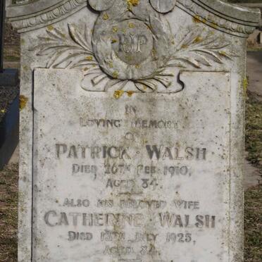 WALSH Patrick -1910 &amp; Catherine -1925