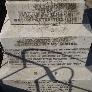 WALSH Patrick -1907 &amp; Mary -1928
