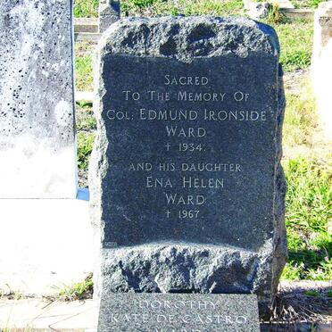 WARD Edmund Ironside -1934 :: WARD Edna Helen -1967 :: WARD Dorothy Kate de Castro -1977 