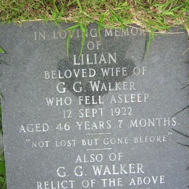 WALKER G.G. -1923 &amp; Lilian -1922