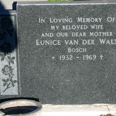 WALT Eunice, van der nee BOSCH 1932-1969