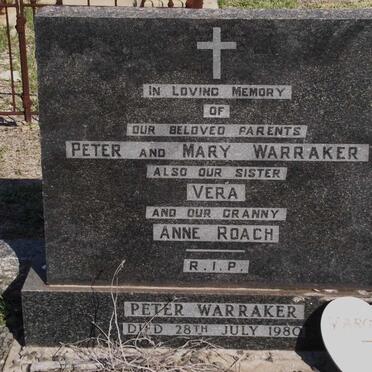 WARRAKER Peter -1980 &amp; Mary :: WARRAKER Vera :: ROACH Anne