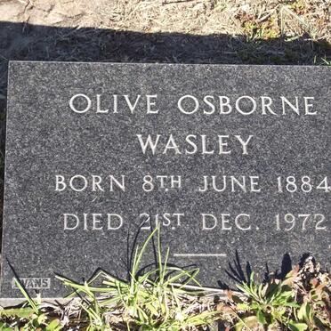 WASLEY Olive Osbourne 1884-1972