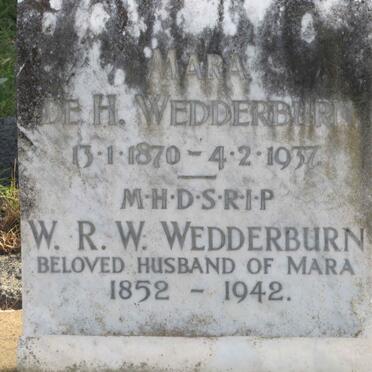 WEDDERBURN W.R.W. 1852-1942 &amp; Mara de H. 1870-1937