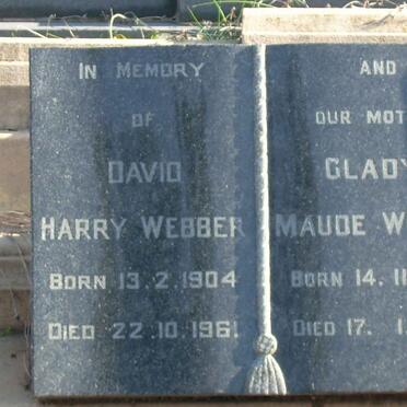 WEBBER David Harry 1904-1961 &amp; Gladys Maude 1904-1976