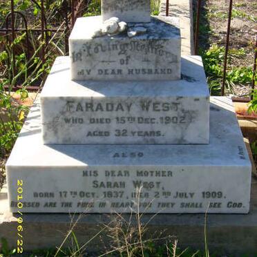 WEST Sarah 1837-1909 :: WEST Faraday -1902