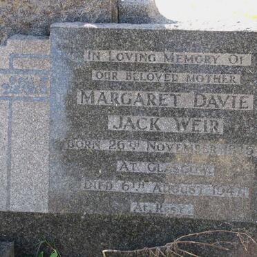 WEIR Margaret Davie Jack 1875-1947