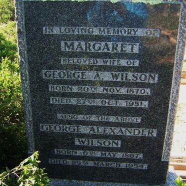 WILSON George Alexander 1867-1954 &amp; Margaret 1870-1951