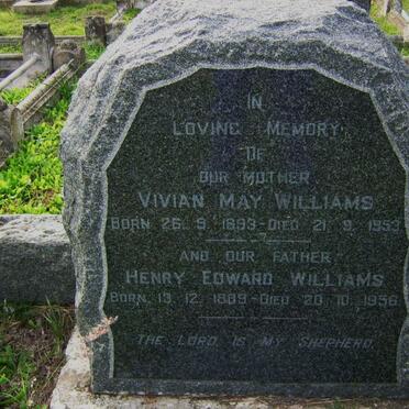 WILLIAMS Henry Edward 1889-1956 &amp; Vivian May 1893-1953