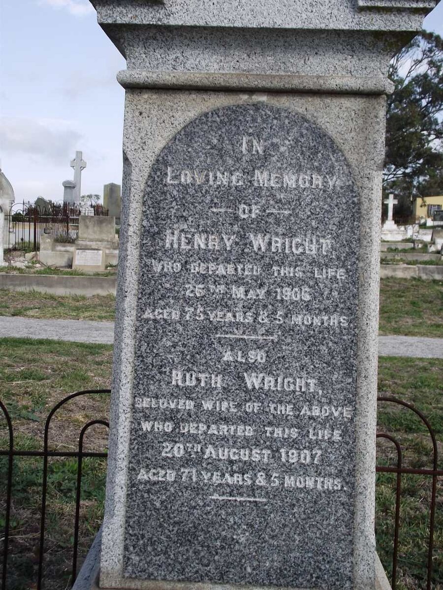 WRIGHT Henry -1906 &amp; Ruth -1907