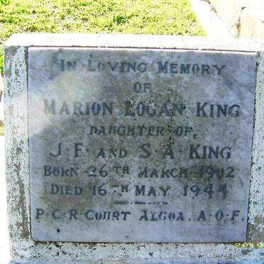 KING Marion Logan 1902-1944