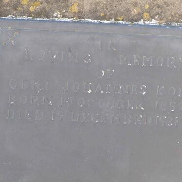 KOEN Gert Johannes 1852-1931