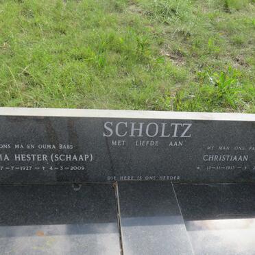 SCHOLTZ Christiaan Petrus 1915-1980 &amp; Maria Hester SCHAAP 1927-2000