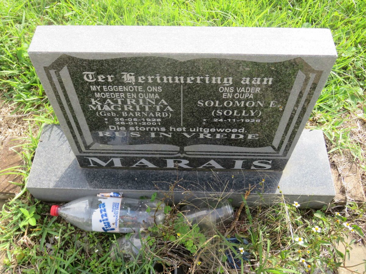 MARAIS Solomon E. 1926- &amp; Katrina Magritta BARNARD 1928-2001