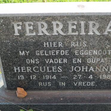 FERREIRA Hercules Johannes 1914-1987