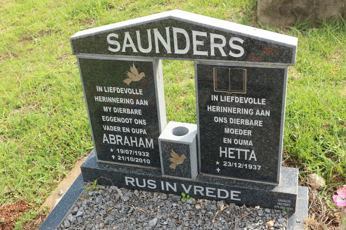SAUNDERS Abraham 1932-2010 &amp; Hetta 1937-
