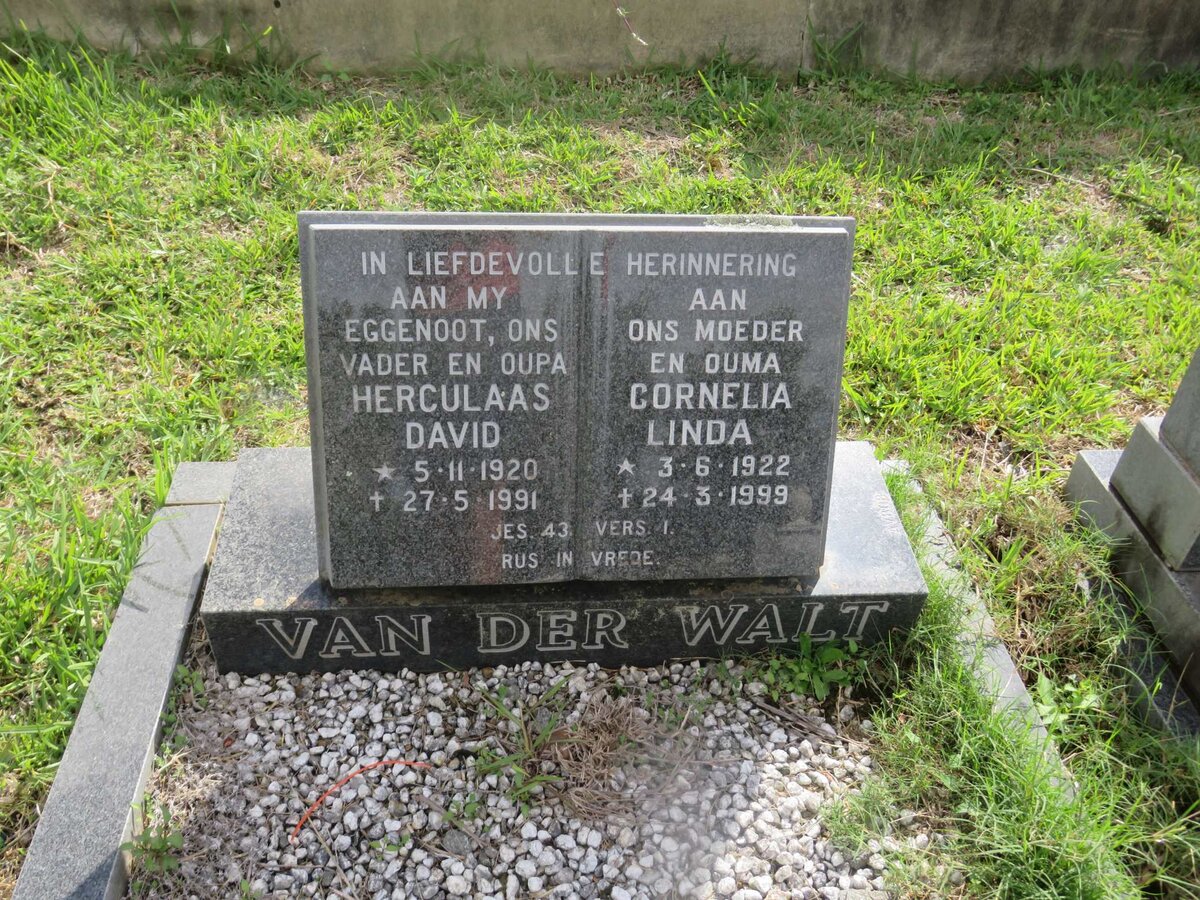 WALT Herculaas David, van der 1920-1991 &amp; Cornelia Linda 1922-1999