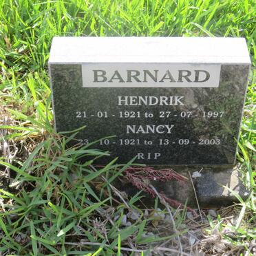 BARNARD Hendrik 1921-1997 &amp; Nancy 1921-2003