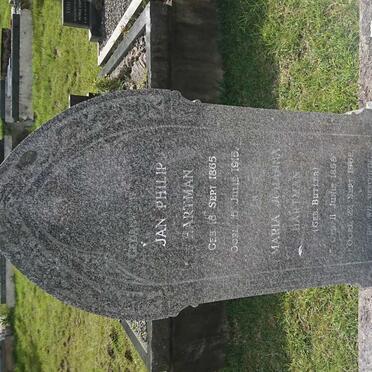 HARTMAN Jan Philip 1865-1915 &amp; Maria Johanna BUTLER 1859-1968