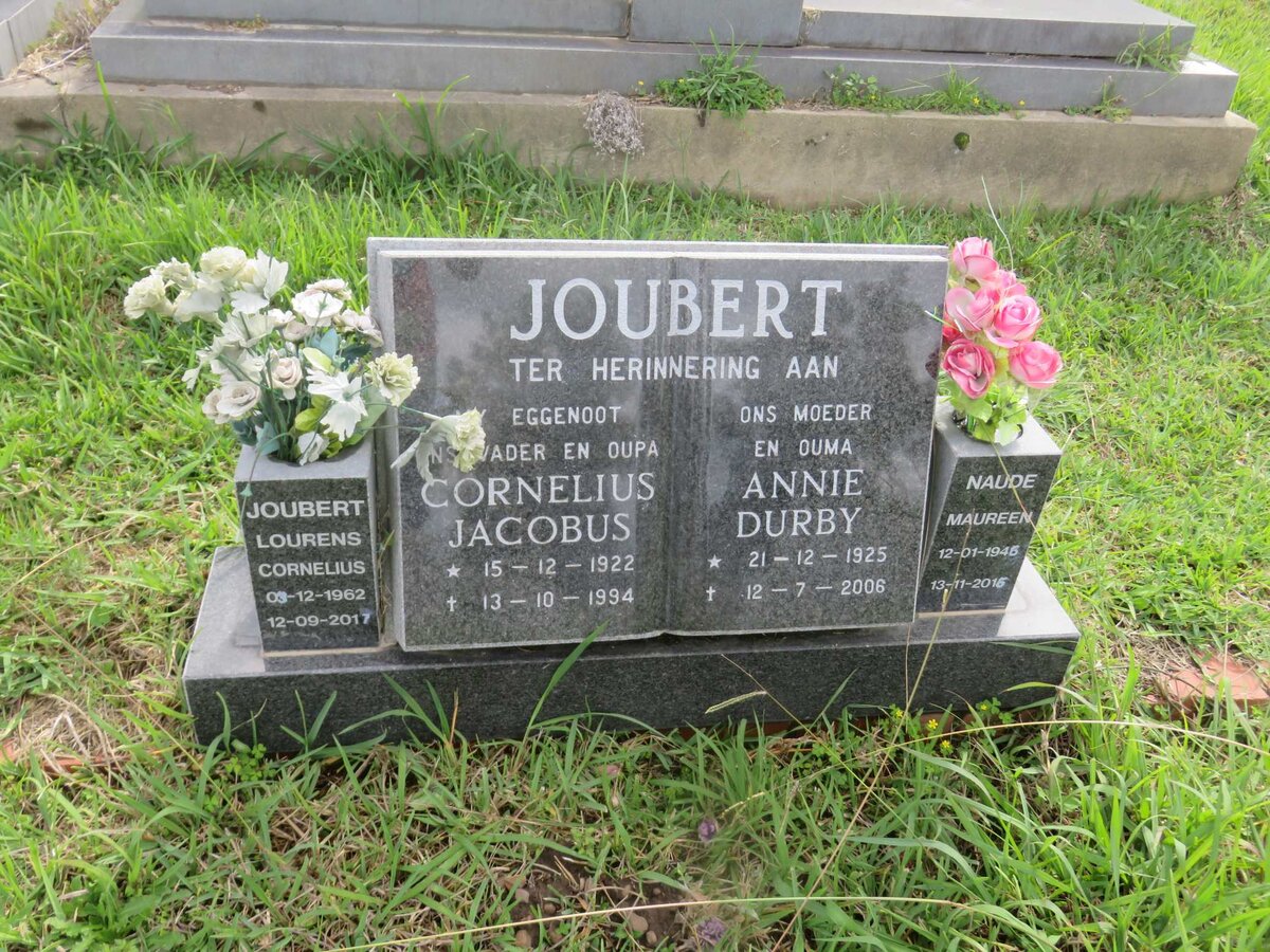 JOUBERT Cornelius Jacobus 1922-1994 &amp; Annie Durby 1925-2006