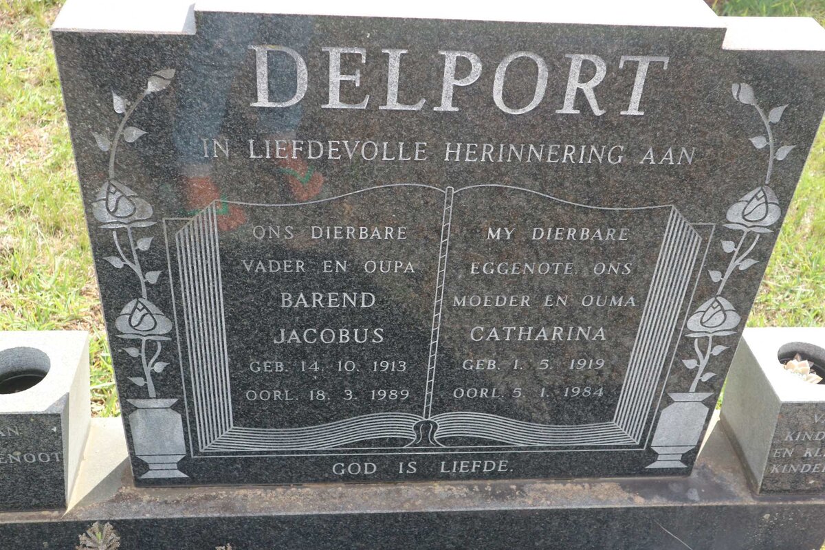 DELPORT Barend Jacobus 1913-1989 &amp; Catharina 1919-1984