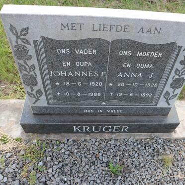 KRUGER Johannes F. 1920-1988 &amp; Anna J. 1928-1992