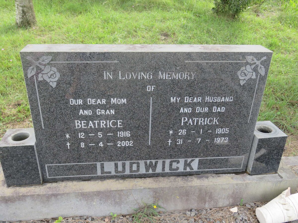 LUDWICK Patrick 1905-1973 &amp; Beatrice 1916-2002