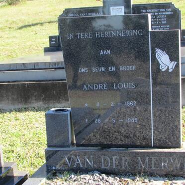 MERWE Andre Louis, van der 1962-1985