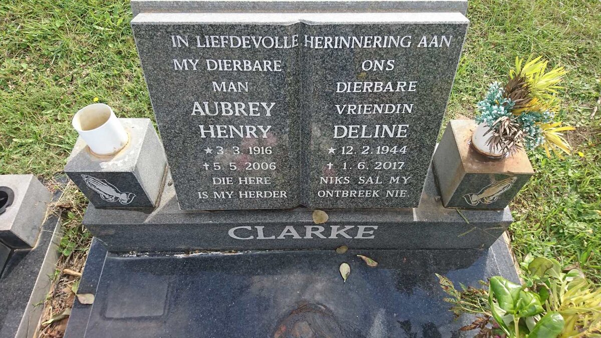 CLARKE Aubrey Henry 1916-2006 :: CLARKE Deline 1944-2017